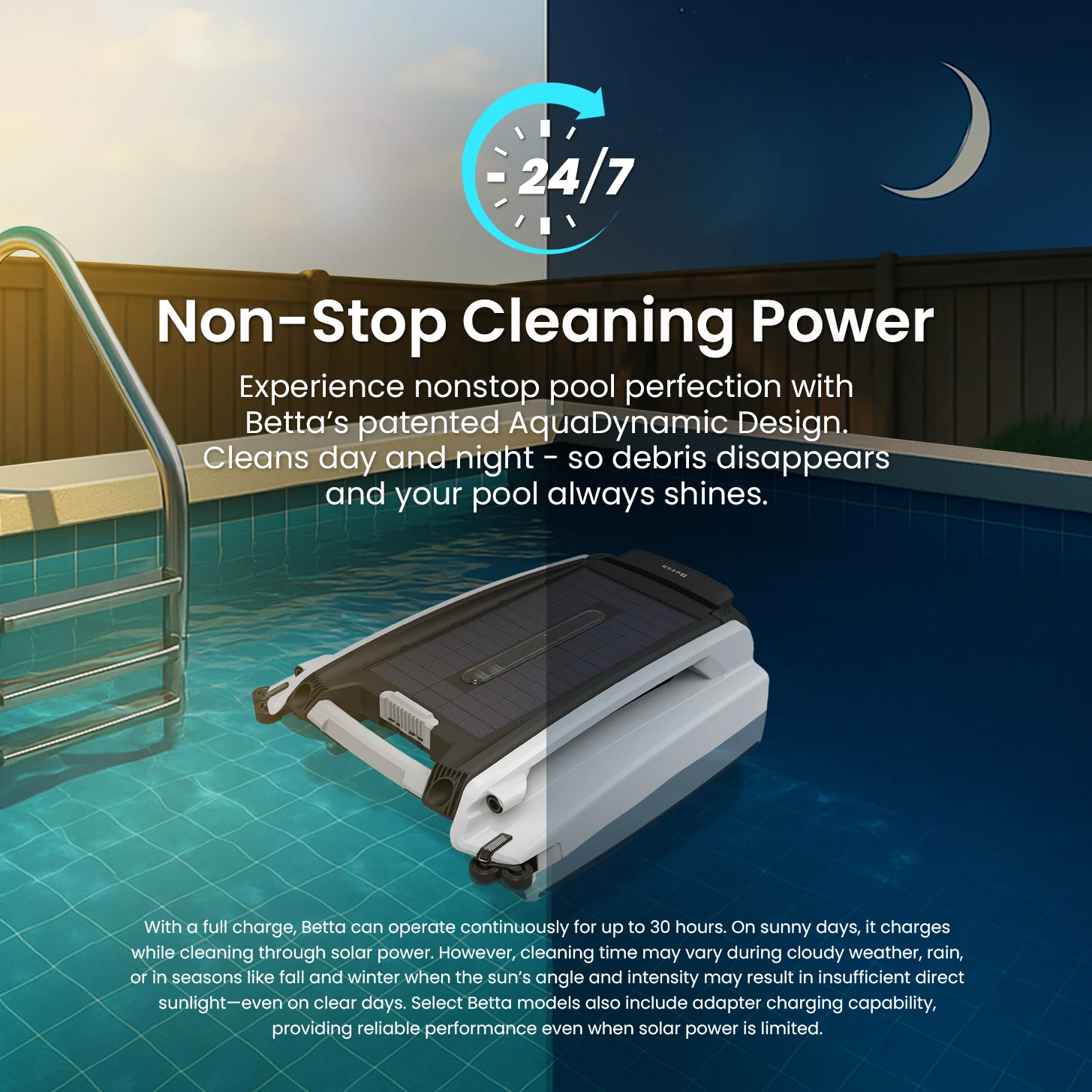 Betta SE - Solar-Powered Robotic Pool Skimmer by Betta