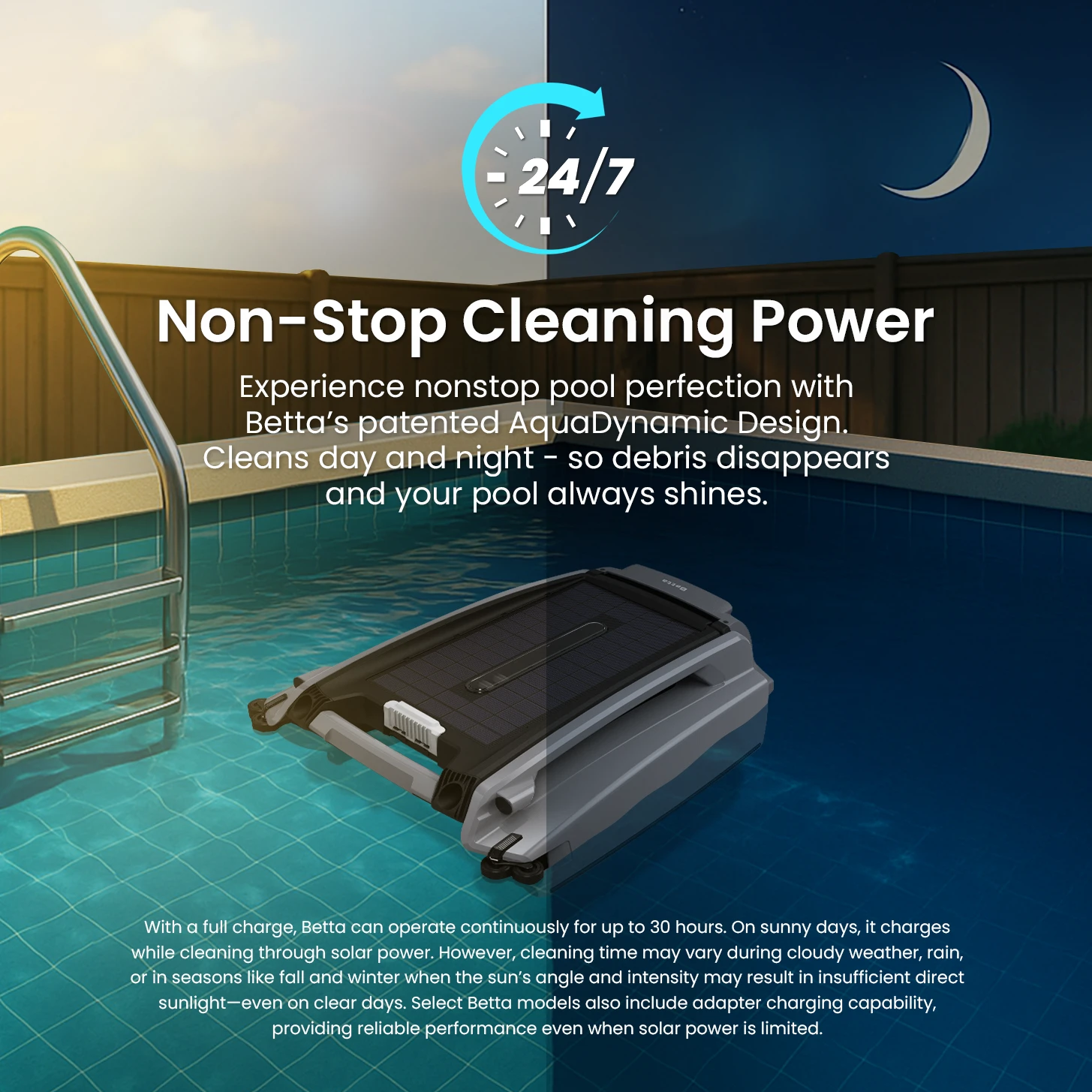 Betta SE Plus - Solar-Powered Robotic Pool Skimmer by Betta