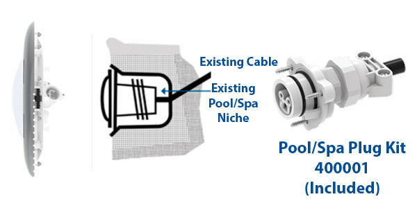 Vivid 360 Retro Blue 30W LED Pool Light Kit With Vivid Plug