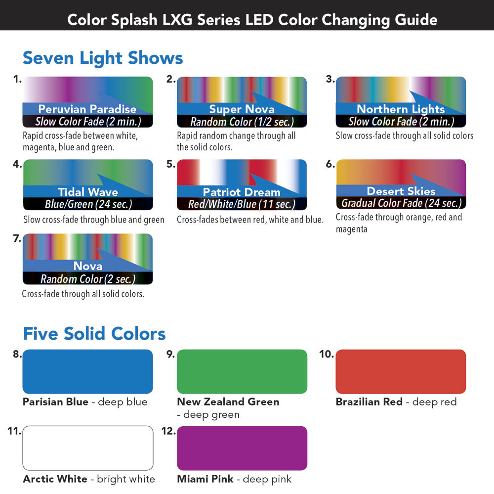 ColorSplash XG W LED Pool Light RGB White 500W 12V Cord