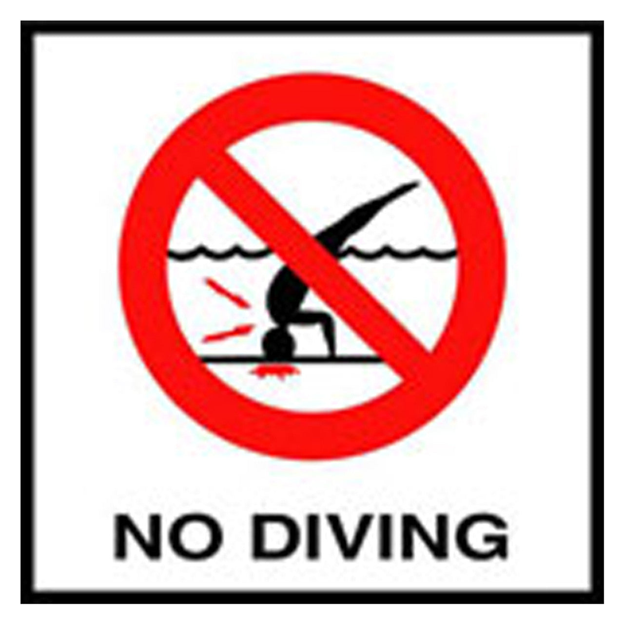 6x6 No Diving Mg Skid Resistant Ceramic Tile Deck Marker