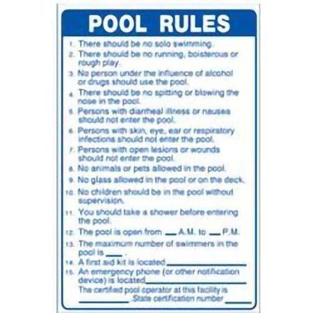 Pool Rules SC DHEC Approved sign 24 x 36 In Vertical PS238 - Duckies Pool Supply
