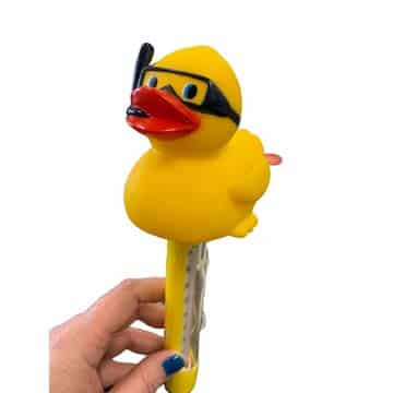 Blue Torrent Diver Duck Floating Thermometer adds fun and function to your pool with its playful design and accurate readings.