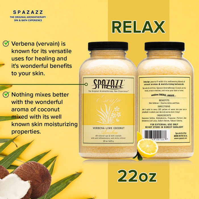Verbena Lime Coconut Awaken Bath Aromatherapy Spazazz
